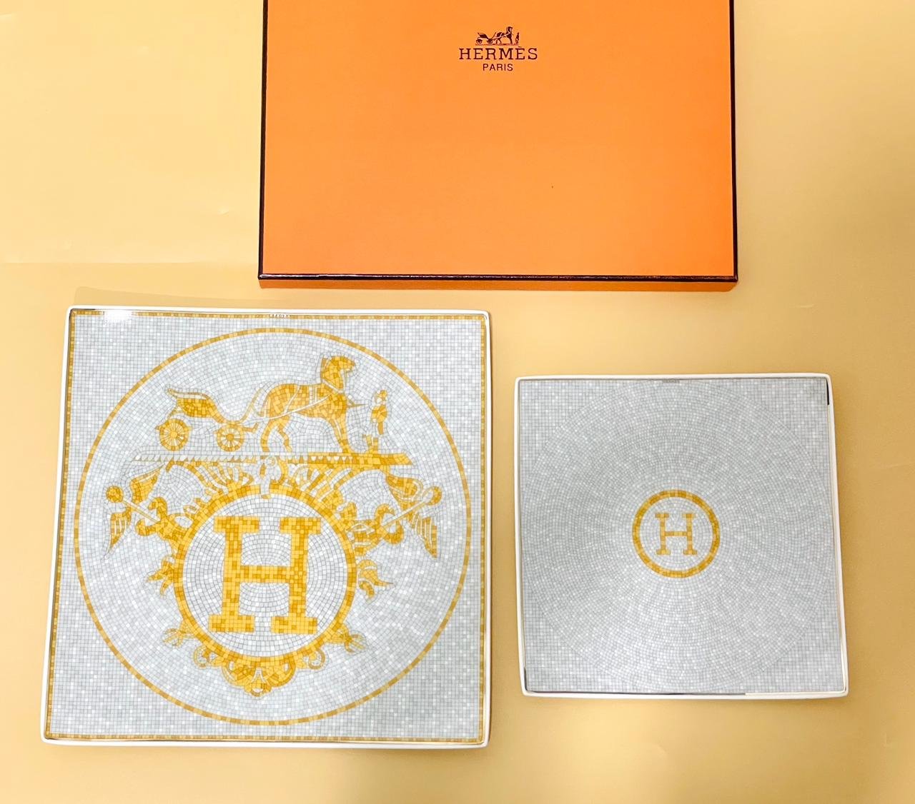 Square plates set of two from Hermes - Hermes Plates | Buy Online in UAE